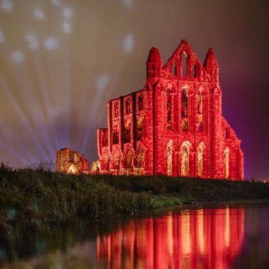 illuminated abbey